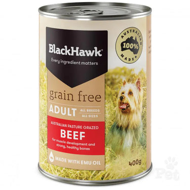 BlackHawk: Dog Grain Free Beef Can 400g