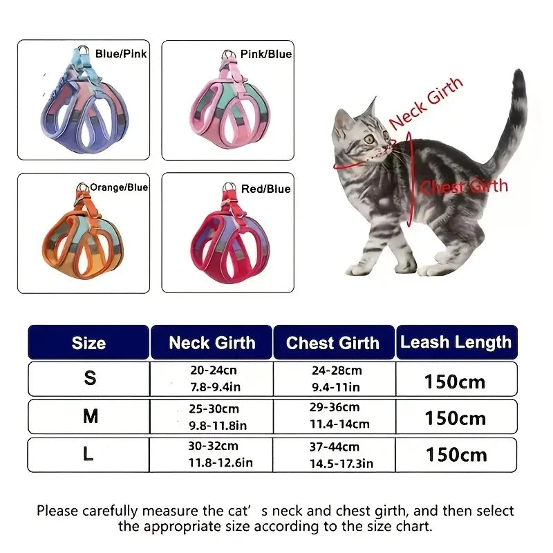Fleece Cat Harness - Pink