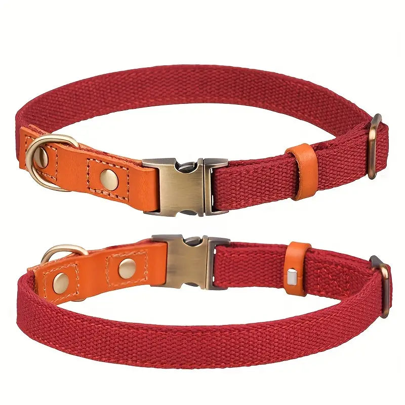 BAB Dog Fashion Collar - Red/Natural
