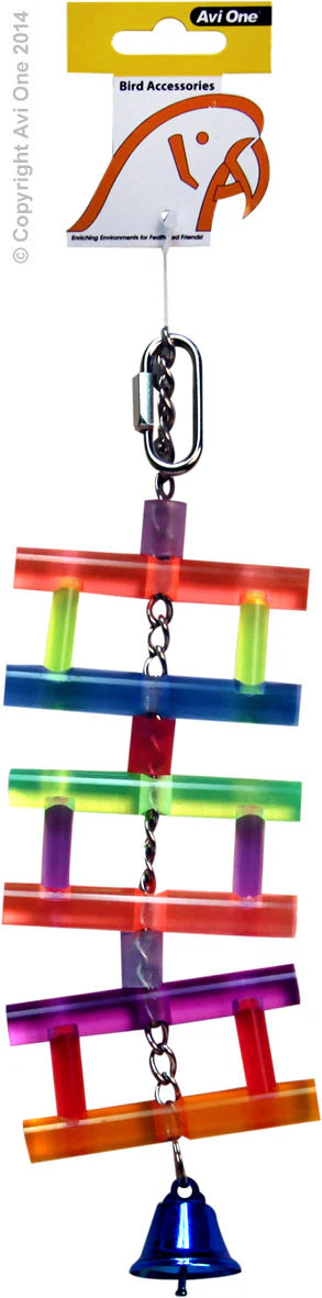 AviOne: Bird Toy Acrylic Ladder W/bell