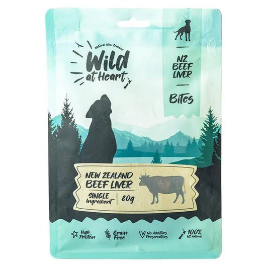 Wild at Heart: Air Dried Beef Liver Dog Treat - 80g