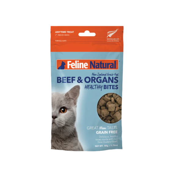 Feline Natural Treats: Beef & Organs Healthy Bites - 50g