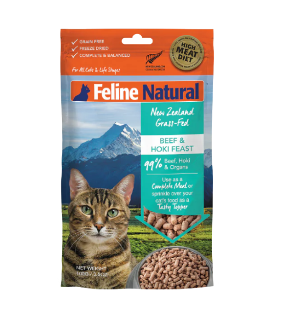 Feline Natural Freeze Dried: Beef & Hoki Feast - 100g