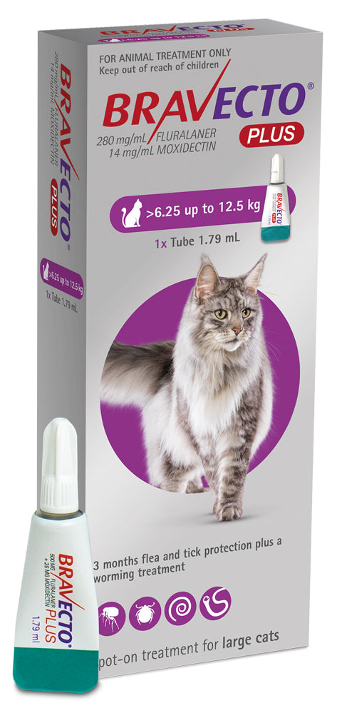 Bravecto: Flea & Tick & Worm Spot On PLUS for Cats