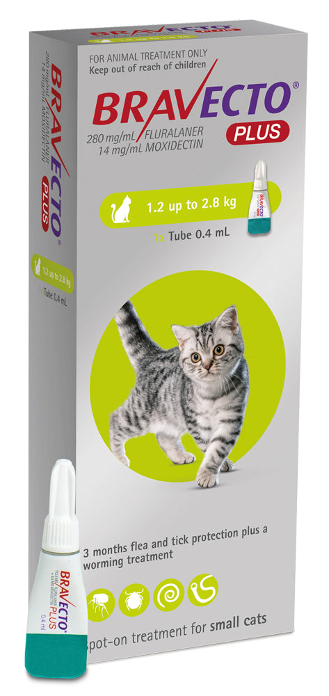 Bravecto: Flea & Tick & Worm Spot On PLUS for Cats