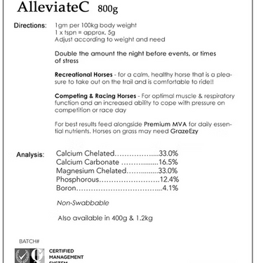 Calm Healthy Horses - AlleviateC 400gm