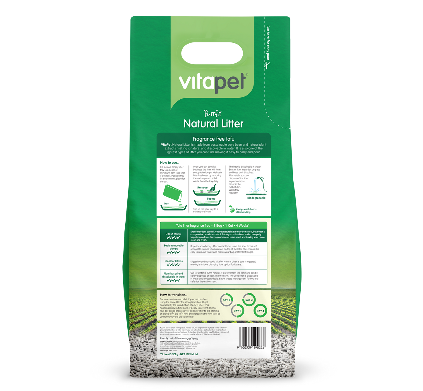 Vitapet: Cat Litter Natural Pellets Tofu - 7L