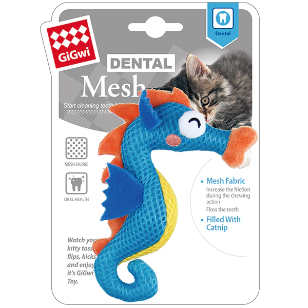 GiGwi: Dental Mesh Catnip Cat Toy Seahorse