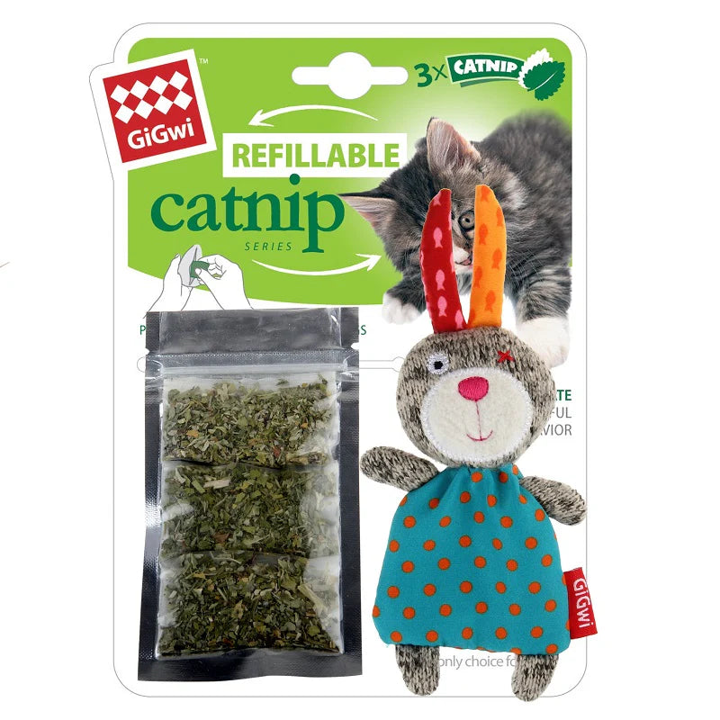 GiGwi: Refillable Catnip Toy Rabbit Multicolour