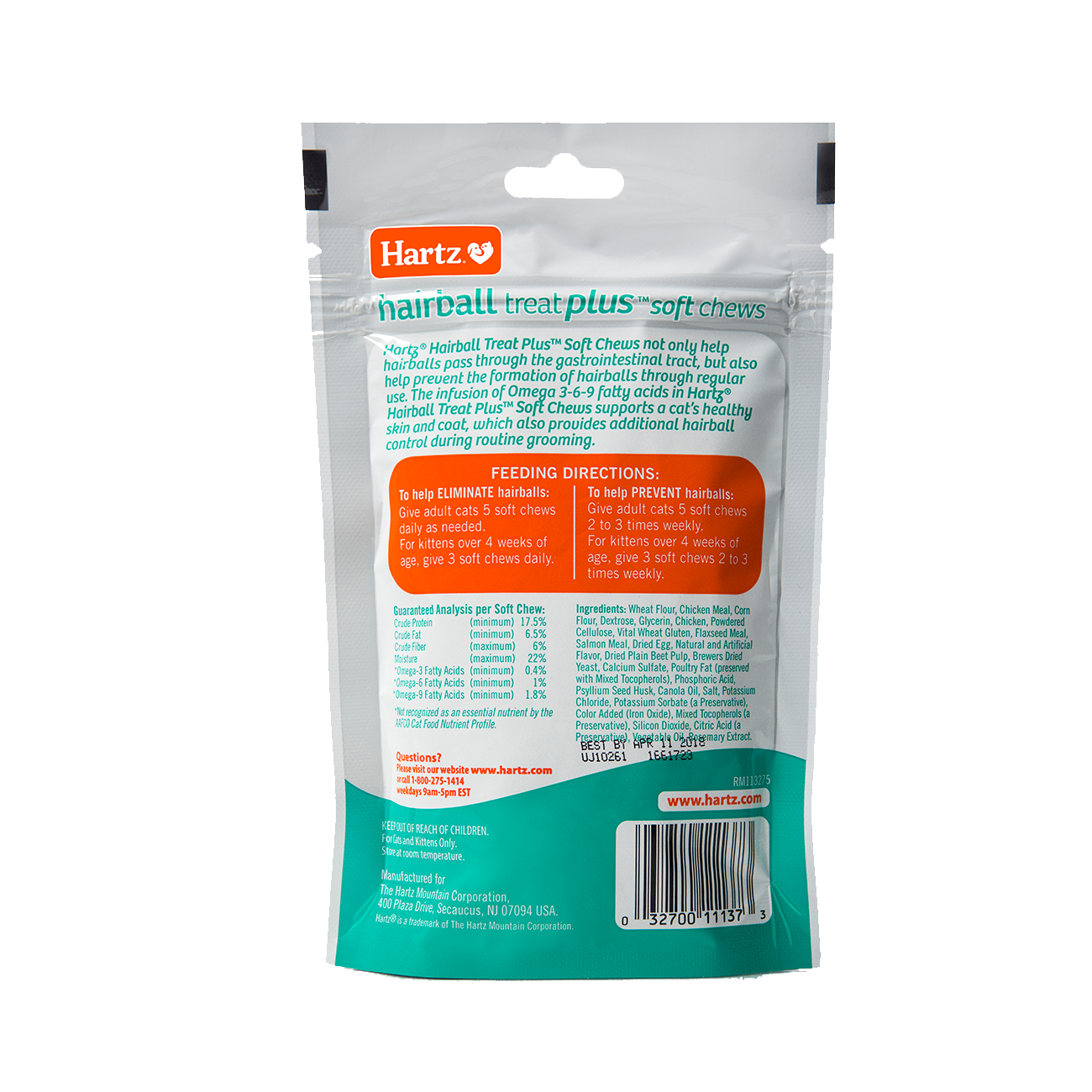 Hartz: Hairball Remedy Plus for Cats & Kittens Soft Chews - 85g