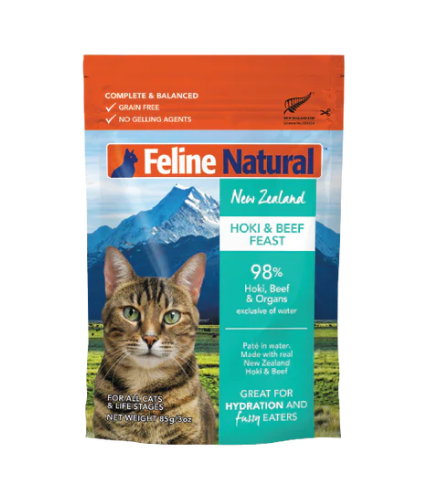 Feline Natural Pouch: Hoki & Beef Feast - 85g