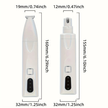 Dog Nail Grinder and Pad Hair Trimmer Set