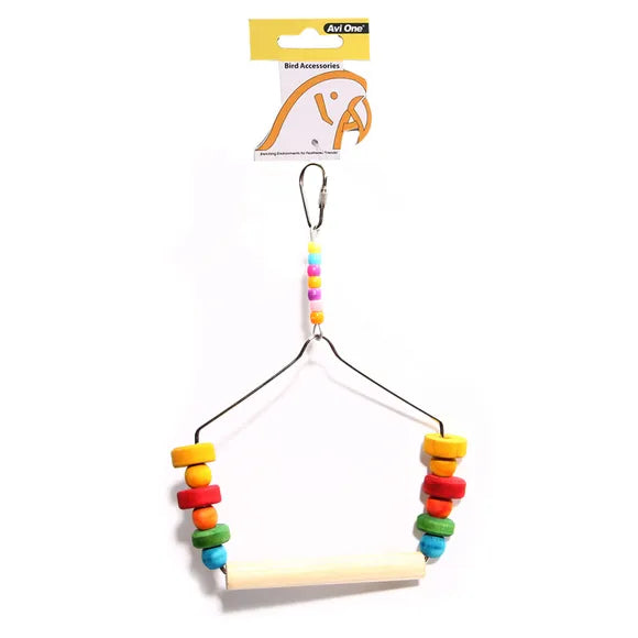 AviOne: Parrot Toy Coloured Block & Swing