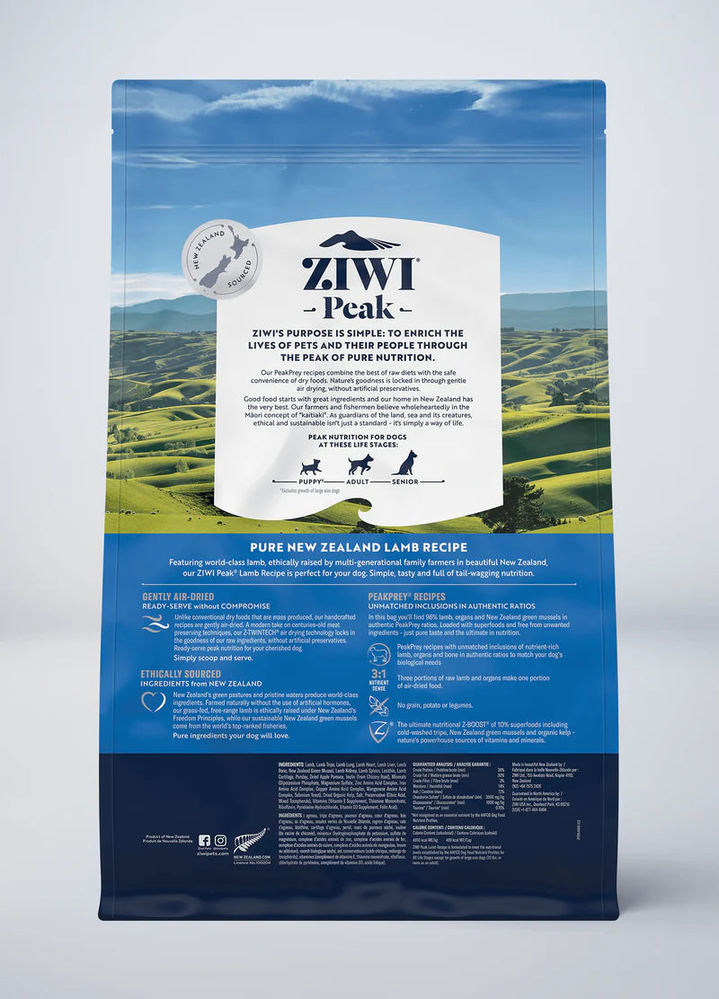 ZIWI: Peak Air-Dried Lamb Dog Food