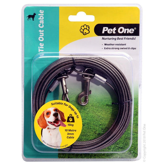 PetOne Tie Out Cable 10M 3mm for Dogs up to 15kg