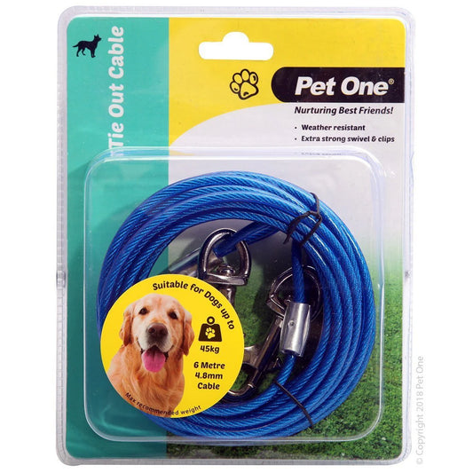 PetOne Tie Out Cable 6M 4.8mm for Dogs up to 45kg