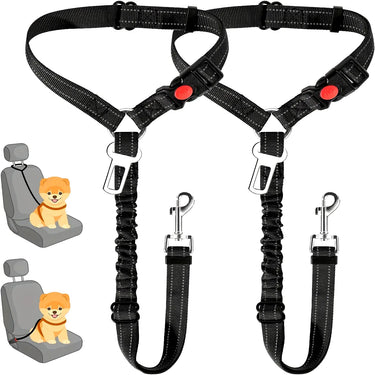 Car Dog Headrest / Safety Strap - Black