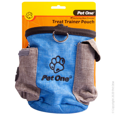 PetOne: Treat Trainer Pouch 14.5W x 9.5D x 14.5cmH Grey Blue