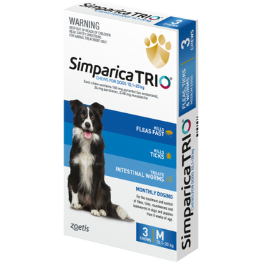 Simparica: Trio Chew Medium Dog 10.1-20kg