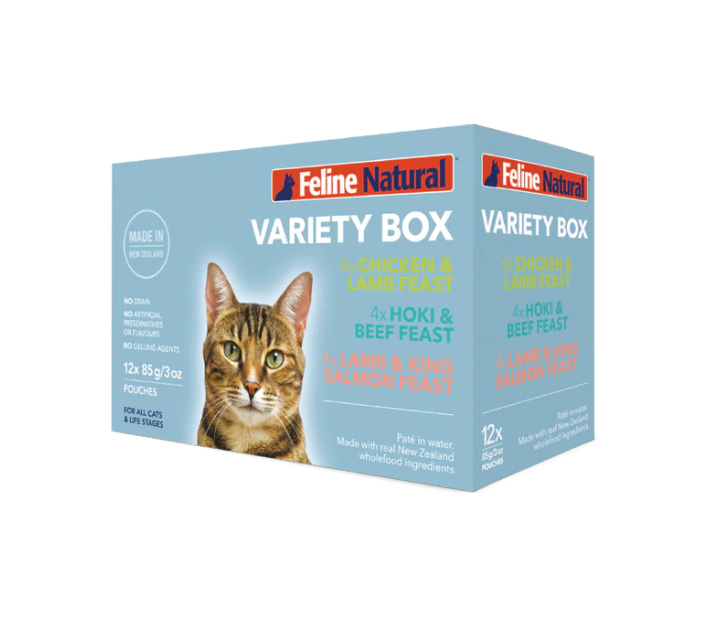 Feline Natural Pouch: Variety Box Pouch Cat Food - 85g x 12