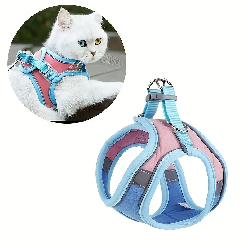 Fleece Cat Harness - Blue