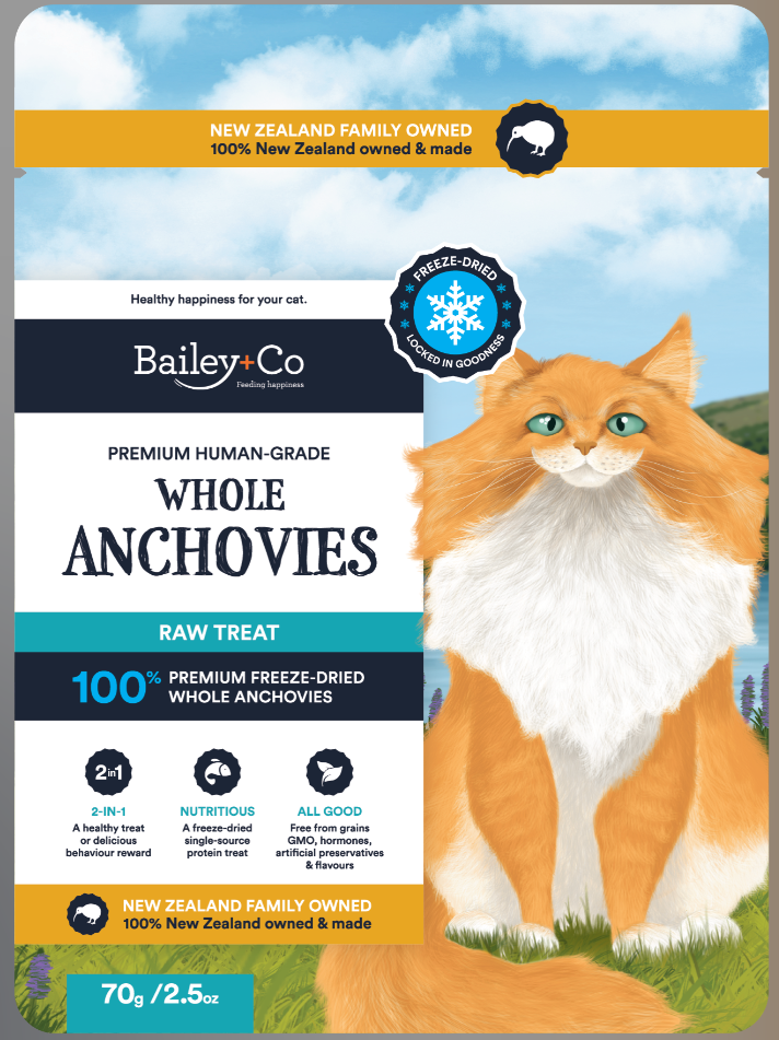 BAILEY: Whole Anchovies Cat Treat