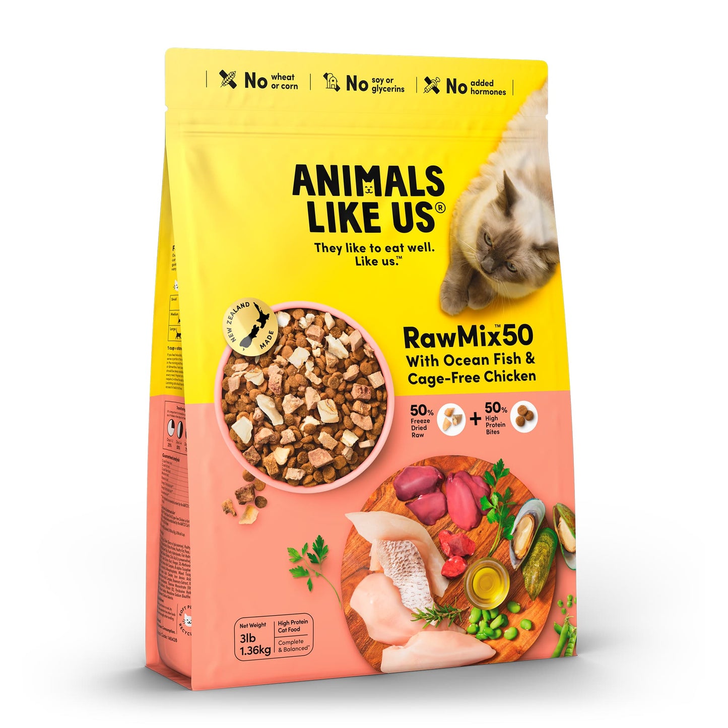 Animals Like Us: CAT RawMix50 with Fish/Chicken 1.36kg