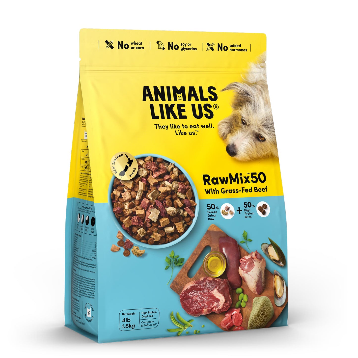 Animals Like Us: DOG RawMix50 with Beef 1.8kg