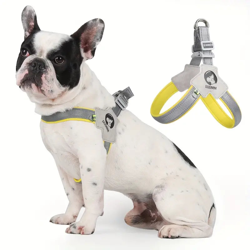 V Dog Harness - Black/Grey