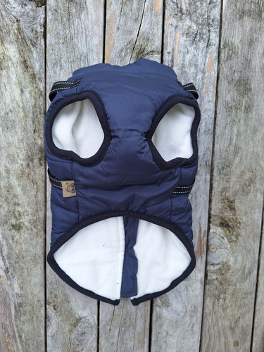 Dog Rain Jacket Waterproof with Harness - Navy Blue