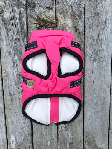 Dog Rain Jacket Waterproof with Harness - Hot Pink