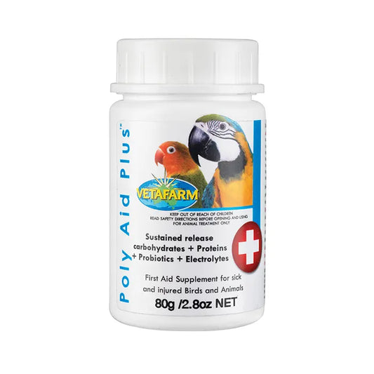 Vetafarm: Poly-Aid Plus (powdered first aid) birds & small animals