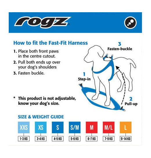 Rogz Fast Fit Harness - Black