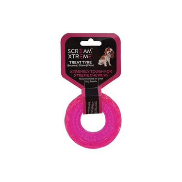 Scream Xtreme Treat Tyre Dog Toy Pink - Large/Extra Large