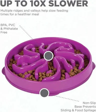 OUTWARD HOUND: Slow Feed Bowl Purple Large